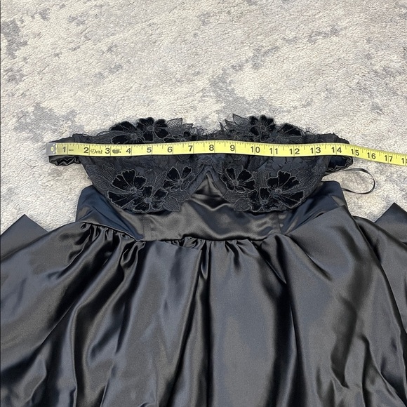 NWT For Love & Lemons Virginia Satin Lace Babydoll Strapless Dress with Gloves M - Picture 9 of 16